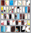 Vector: Set of flyers, banners, labels, roll-up and card Set of flyers, banners, labels, roll-up and card