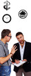 Portrait of two handsome mens posing on white background