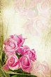 Pink roses on vintage background