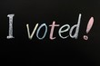 Foto: I voted - written on a blackboard I voted - written on a blackboard
