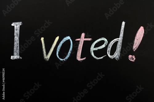 Photo: I voted - written on a blackboard I voted - written on a blackboard