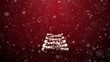Christmas fir-tree and falling snowflakes with stars