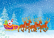 Sleigh of Santa Claus in a snow-covered foresr