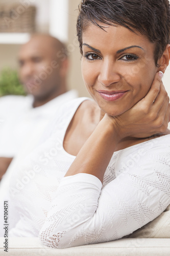 Photo: African American Man Woman Couple At Home African American Man Woman Couple At Home
