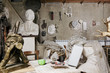 Sculptures in workshop