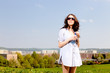 Girl with a bottle of water