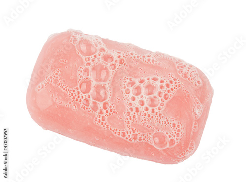 Photo: pink soap bubble of isolation pink soap bubble of isolation