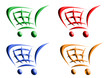 bunte einkaufswagen