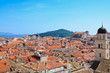 Town Dubrovnik and island in Croatia - abstact travel background