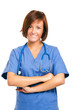 Smiling nurse isolated on white