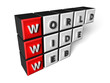 World Wide Web composed of three-dimensional blocks