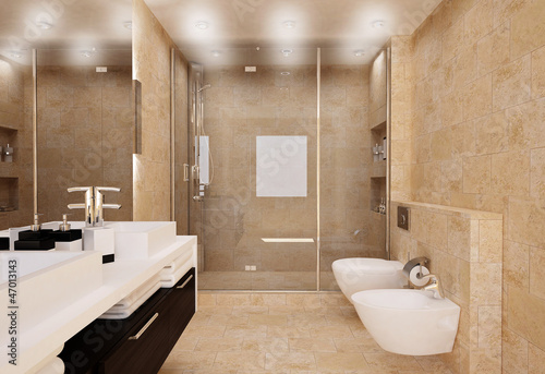 Photo: bathroom interior in bright colors bathroom interior in bright colors