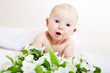 Photo: Little girl with flowers Little girl with flowers