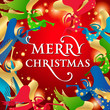 Christmas card with Angels on a red background