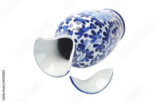 Photo: Broken Chinese Porcelain Vase Broken Chinese Porcelain Vase