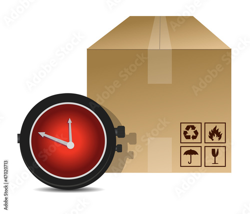 Illustration: watch and box shipping watch and box shipping