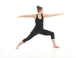 Photo: yoga pose variation, demonstrated by young female instructor yoga pose variation, demonstrated by young female instructor