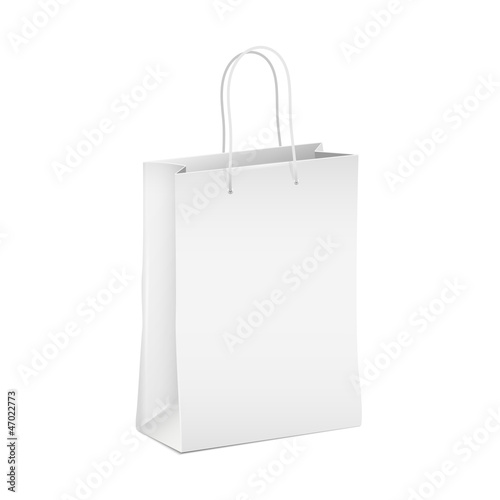 Vector: Empty white shopping paper bag Empty white shopping paper bag