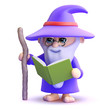 Wizard reads his spell book