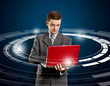 Business Man With Laptop