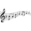 Musiknoten mit Textfreiraum
