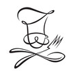 chef with spoon and fork