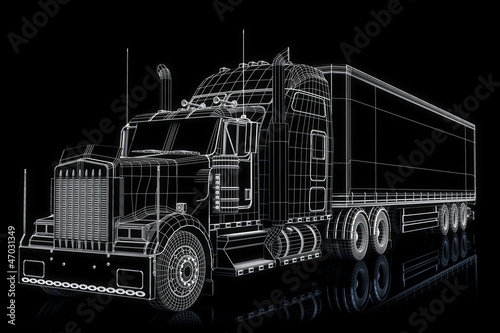 Truck 3d wireframe
