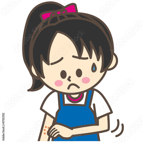 Illustration: 腕を掻く子供 腕を掻く子供