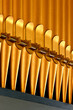 A row of golden organ pipes.