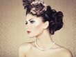 Retro portrait of  beautiful woman. Vintage style