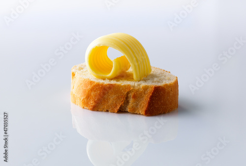 Photo: Butter curl on bread Butter curl on bread