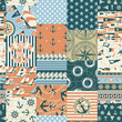Nautical patchwork seamless pattern