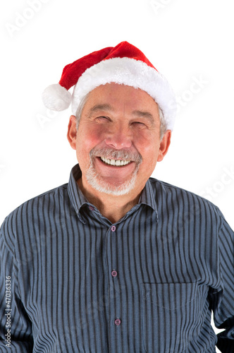 Photo: Mann mit Weihnachtsmütze Mann mit Weihnachtsmütze