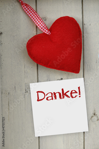 Photo: Herz mit Zettel Danke Herz mit Zettel Danke
