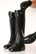 Schwarze Lederstiefel