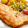 Fish dish - fried fish fillet with vegetables