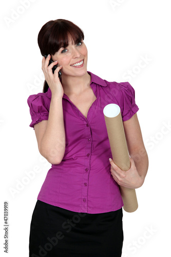 Photo: Female architect on the phone Female architect on the phone