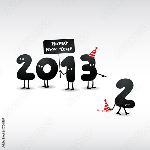 Vector: Funny 2013 New Year's Eve greeting card Funny 2013 New Year's Eve greeting card