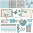 Scrapbook Design Elements - Vintage Lace Butterflies - in vector