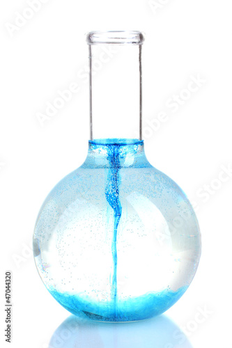 Photo: brightly ink in a flask with water isolated on white brightly ink in a flask with water isolated on white