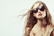 beautiful woman portrait wearing sunglasses