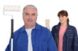 A team of professional house painters