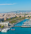 Aerial view of the Harbor district in Barcelona, Spain