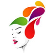 Abstract hairstyle with colorful drops
