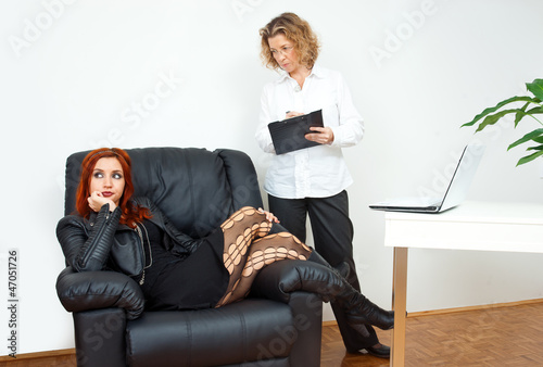 Photo: teen girl on therapy teen girl on therapy