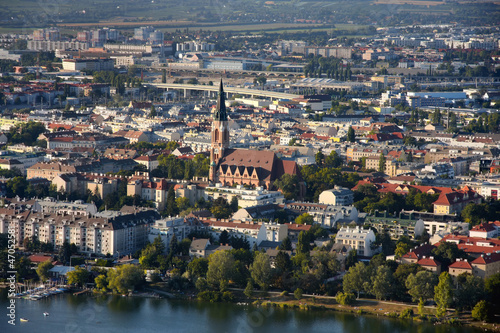 Photo: View on Pfarre St. Leopold – Donaufeld, Vienna from Donauturm View on Pfarre St. Leopold – Donaufeld, Vienna from Donauturm