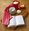 Recipe book on the table in the kitchen