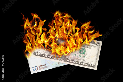 Photo: Burning money Burning money