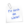 Illustration: Notizzettel weiß mit Büroklammer - Fit durch den Winter! Notizzettel weiß mit Büroklammer - Fit durch den Winter!