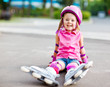 Roller skater in protective equipment